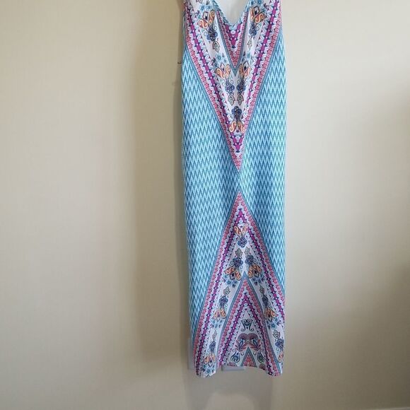 Pink Owl Blue Maxi Dress Sz small - Picture 8 of 11